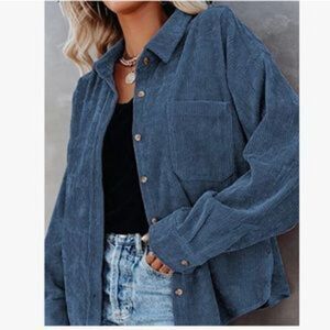 NEW Corduroy Button Down Boyfriend Shirt